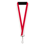 Lanyard - 1.0" - North Carolina Flag Stripe Red White Lanyards Buckle-Down