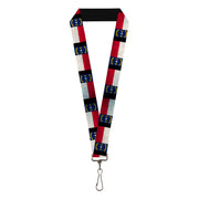 Lanyard - 1.0" - North Carolina Flag Distressed Black Lanyards Buckle-Down