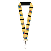 Lanyard - 1.0" - New Jersey Flags Black Lanyards Buckle-Down