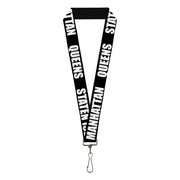 Lanyard - 1.0" - New York's Five Burroughs Bold Black White Lanyards Buckle-Down