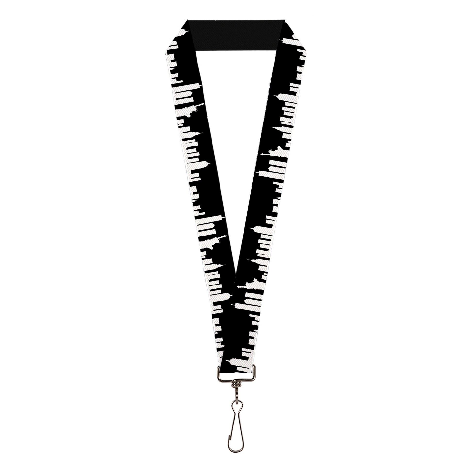 buckle down Lanyard - 1.0" - New York Solid Skyline Black White