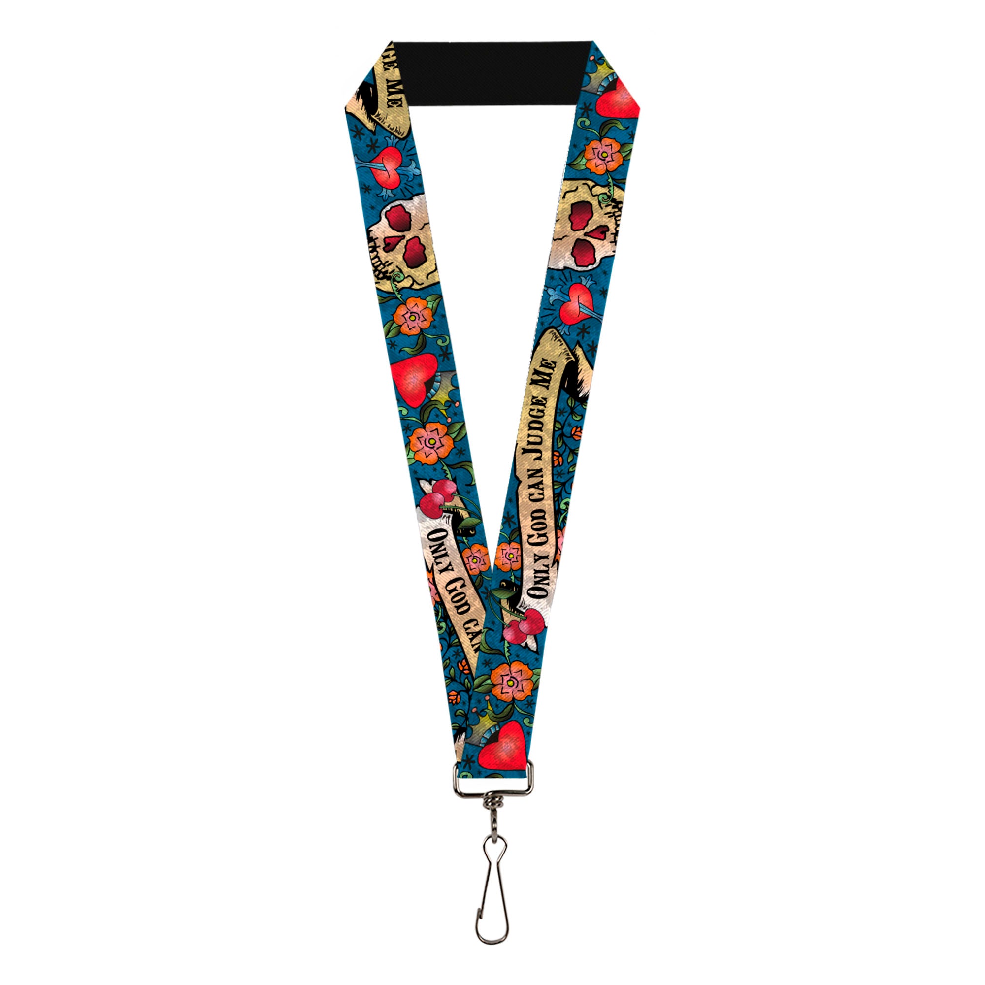 Lanyard - 1.0" - Only God Can Judge Me Blue Lanyards Buckle-Down