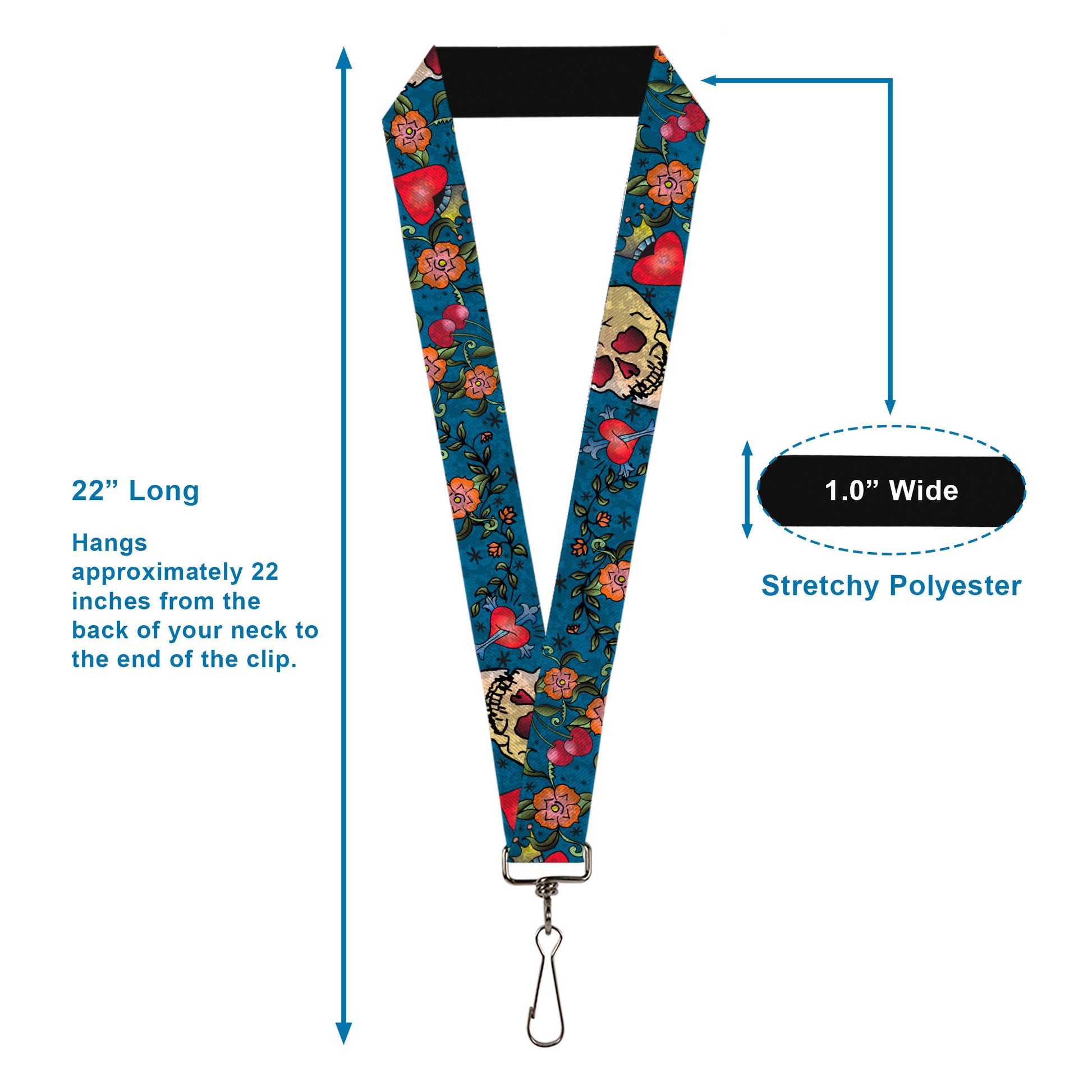Lanyard - 1.0" - Only God Can Judge Me CLOSE-UP Blue Lanyards Buckle-Down