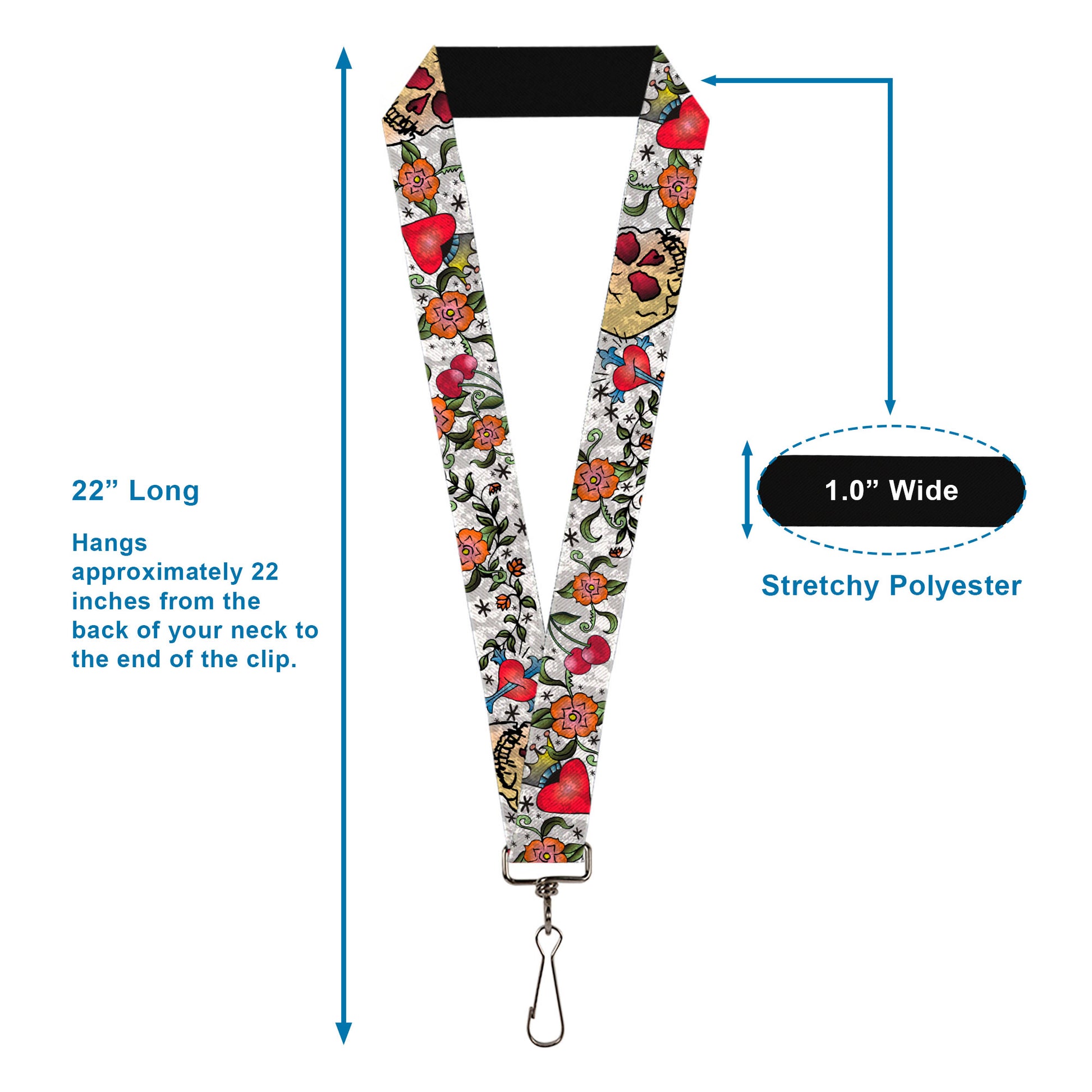Lanyard - 1.0" - Only God Can Judge Me CLOSE-UP White Lanyards Buckle-Down