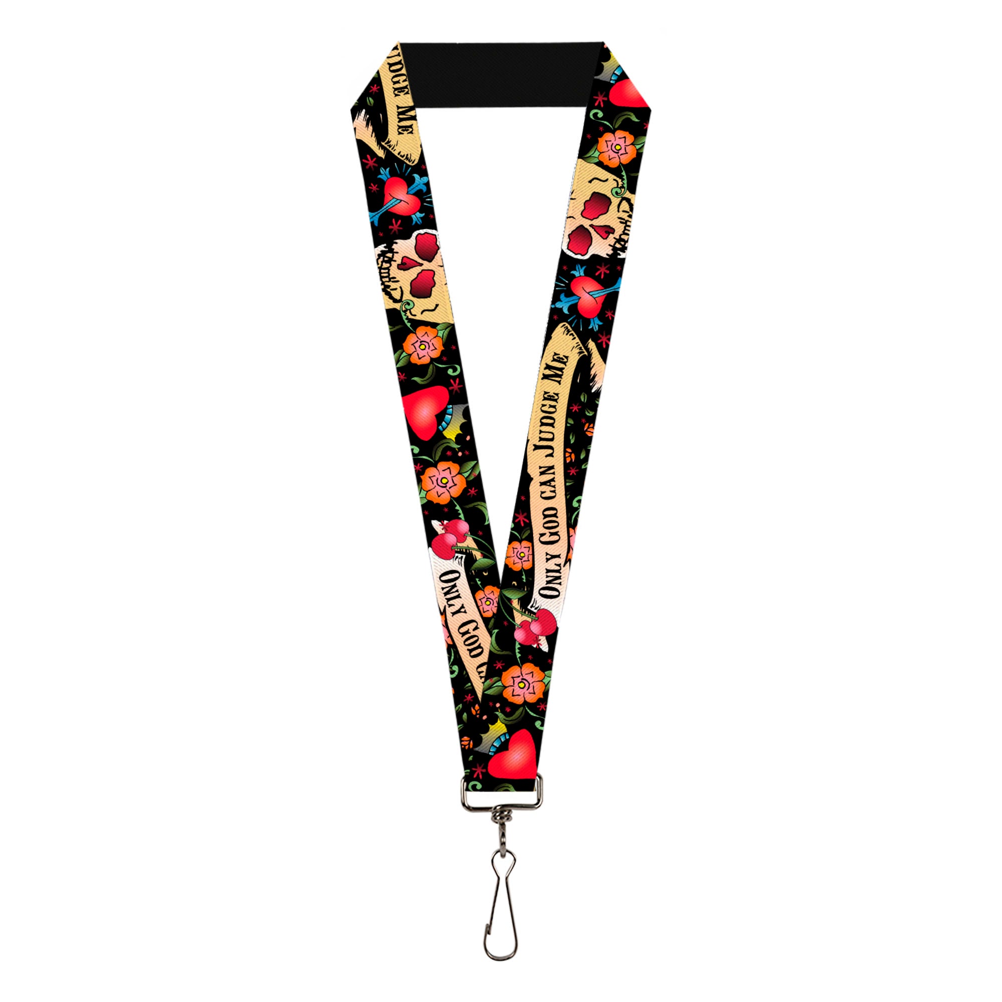 Lanyard - 1.0" - Only God Can Judge Me Black Lanyards Buckle-Down