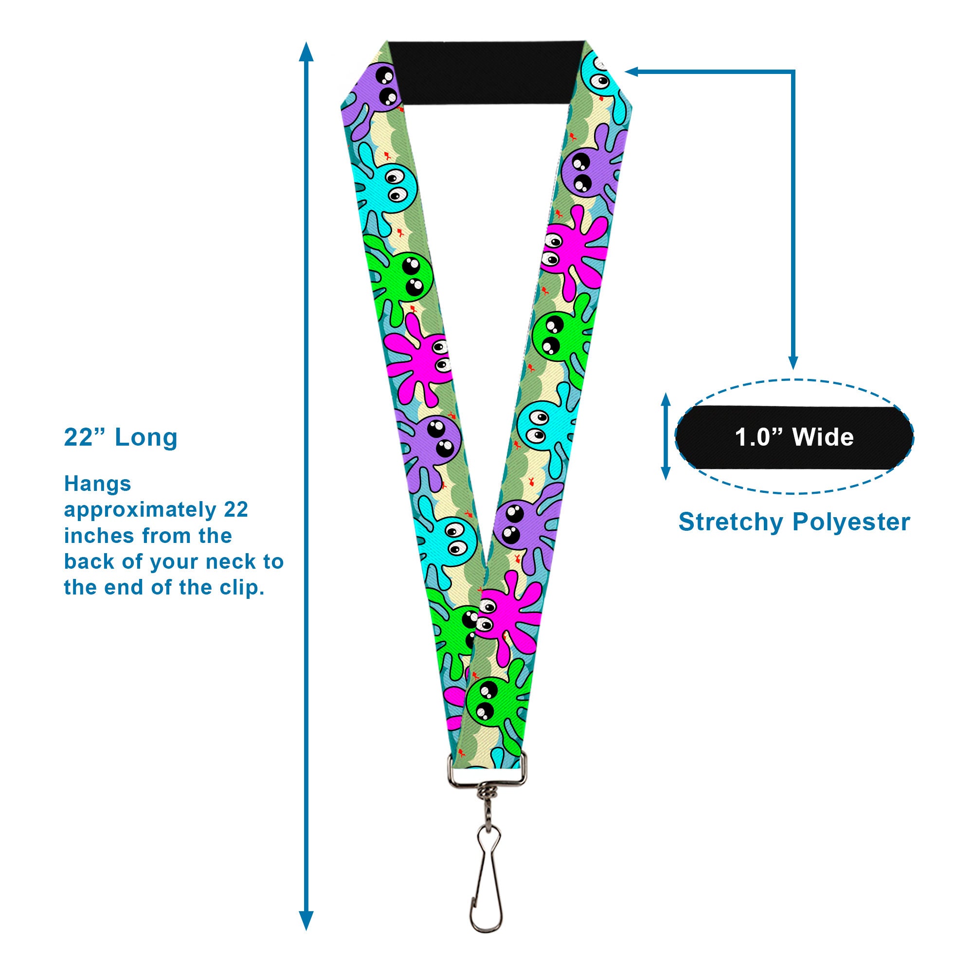 Lanyard - 1.0" - Octopus Cartoon Lanyards Buckle-Down