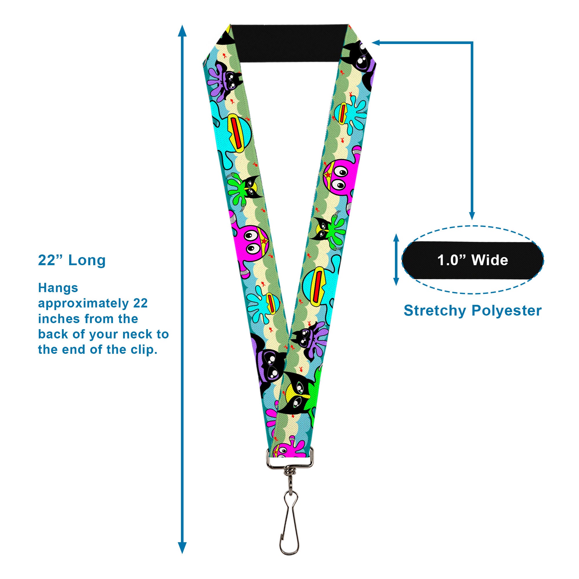 Lanyard - 1.0" - Octopus Superhero Cartoon Lanyards Buckle-Down