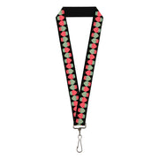 Lanyard - 1.0" - Owls Flip Black Mauve Sage Lanyards Buckle-Down