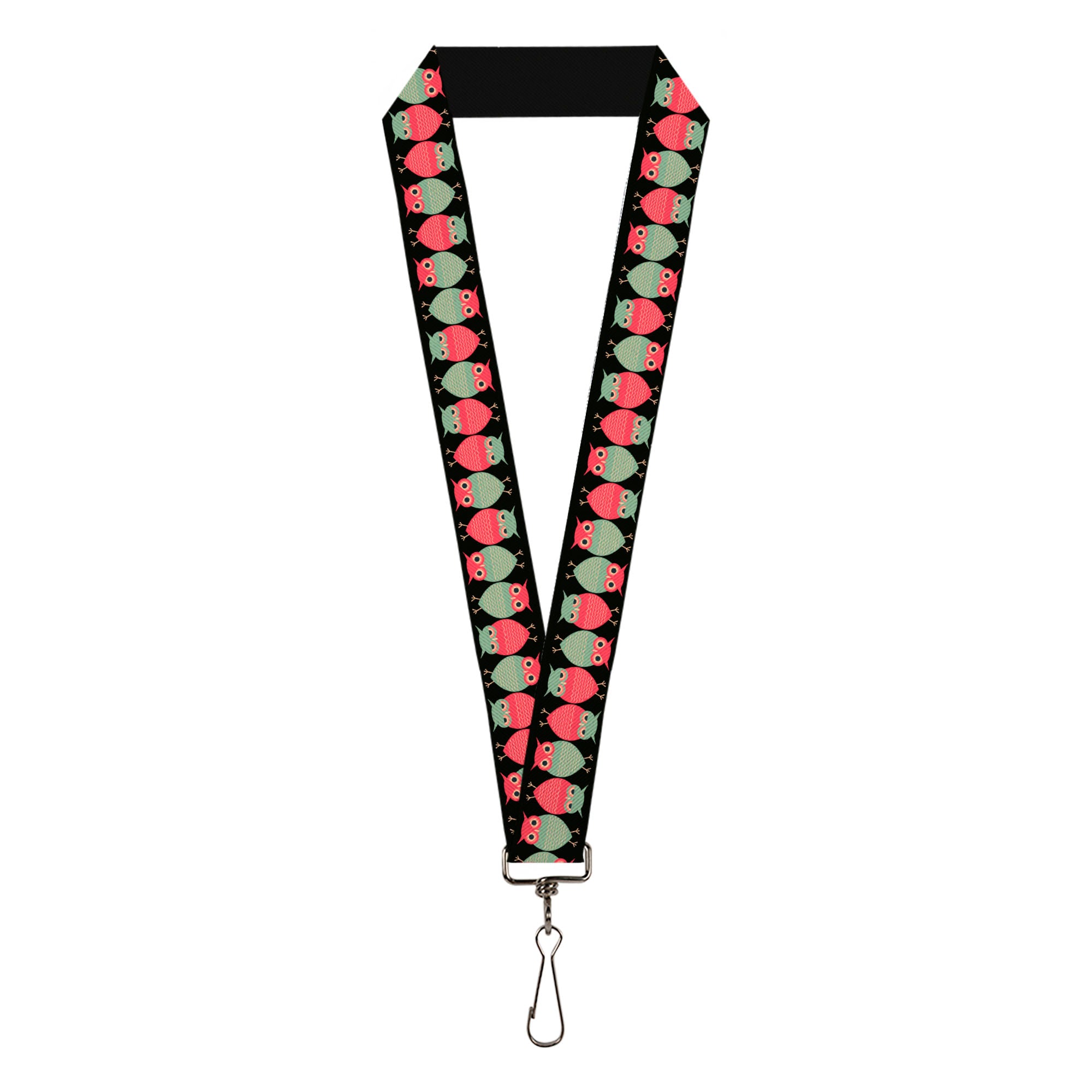 Lanyard - 1.0" - Owls Flip Black Mauve Sage Lanyards Buckle-Down