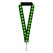 Lanyard - 1.0" - Owls Spin Black Green Lanyards Buckle-Down