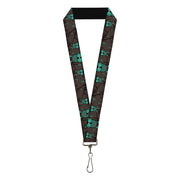 Lanyard - 1.0" - Owls in Trees Turquoise Lanyards Buckle-Down