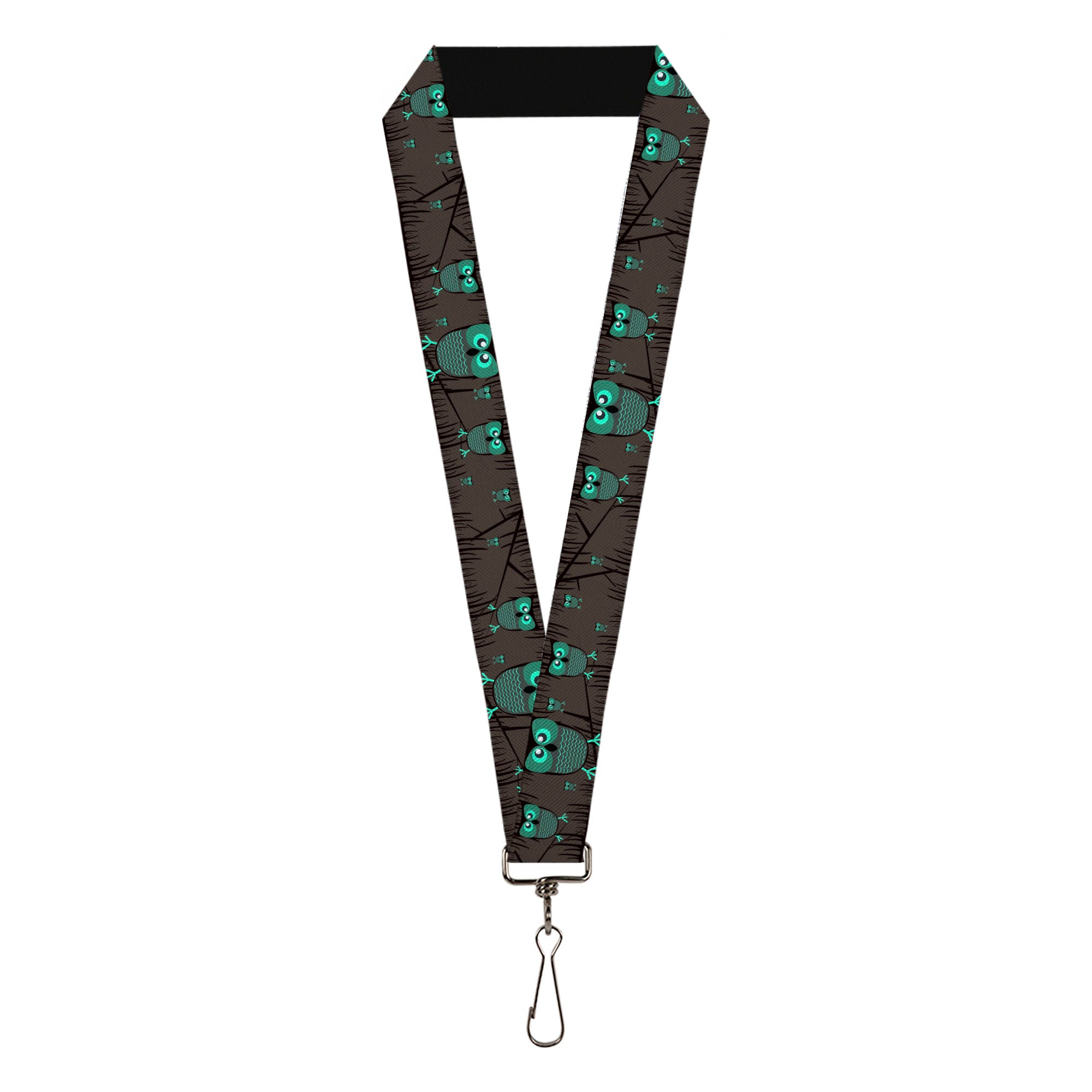 Lanyard - 1.0" - Owls in Trees Turquoise Lanyards Buckle-Down