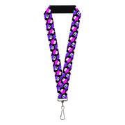 Lanyard - 1.0" - Owl Eyes Black Purples Pinks Lanyards Buckle-Down