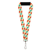 Lanyard - 1.0" - Owl Eyes Yellow Reds Blues Lanyards Buckle-Down