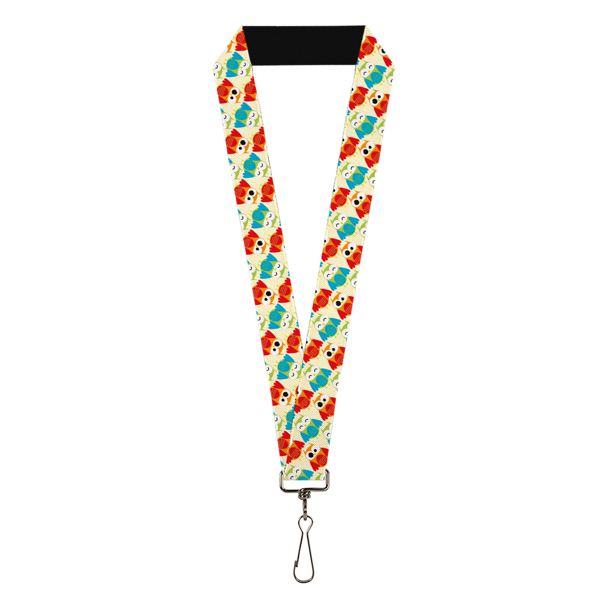 Lanyard - 1.0" - Owl Eyes Yellow Reds Blues Lanyards Buckle-Down