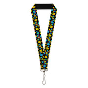 Lanyard - 1.0" - Owls Black Multi Neon Lanyards Buckle-Down