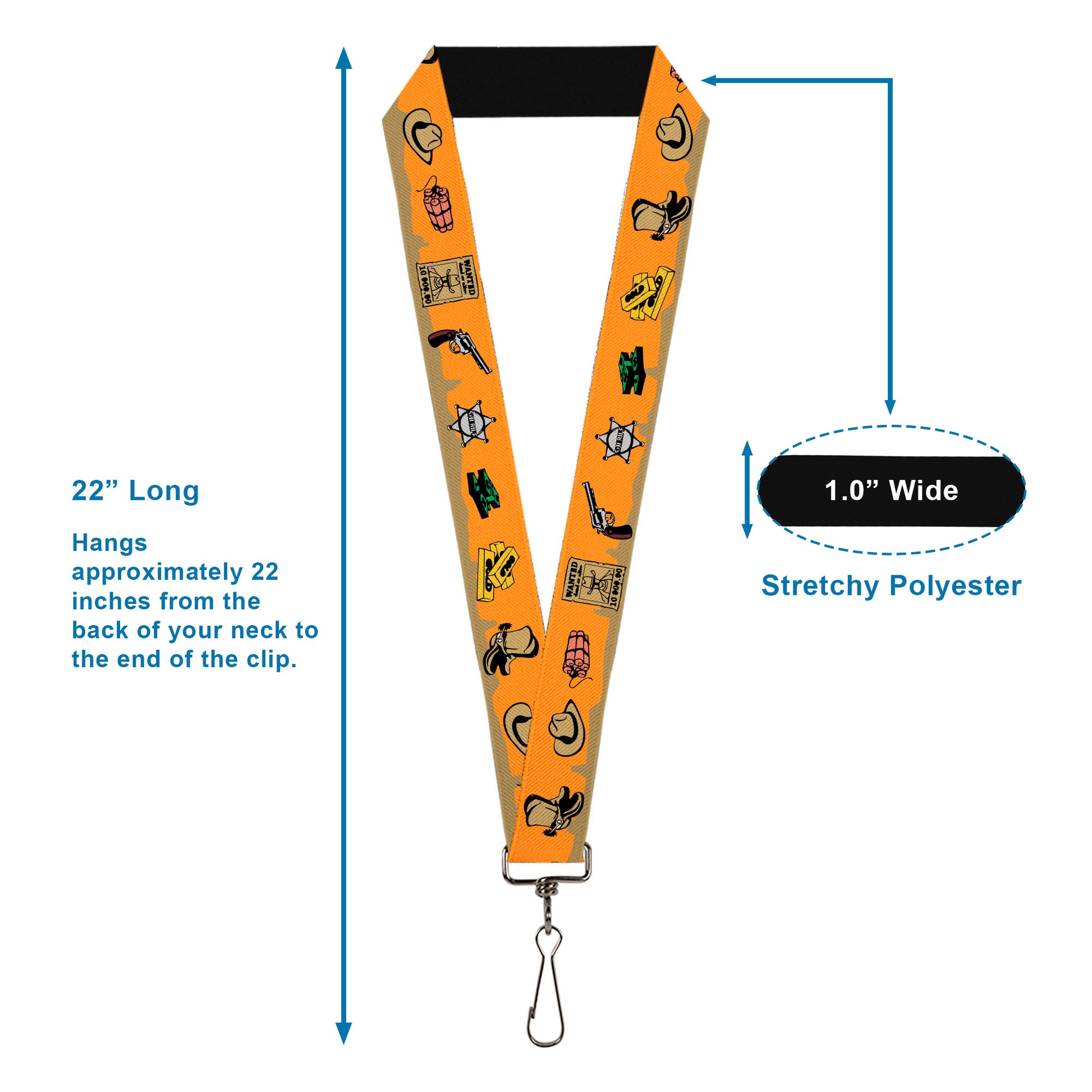 Lanyard - 1.0" - Old Western Multi Color Lanyards Buckle-Down