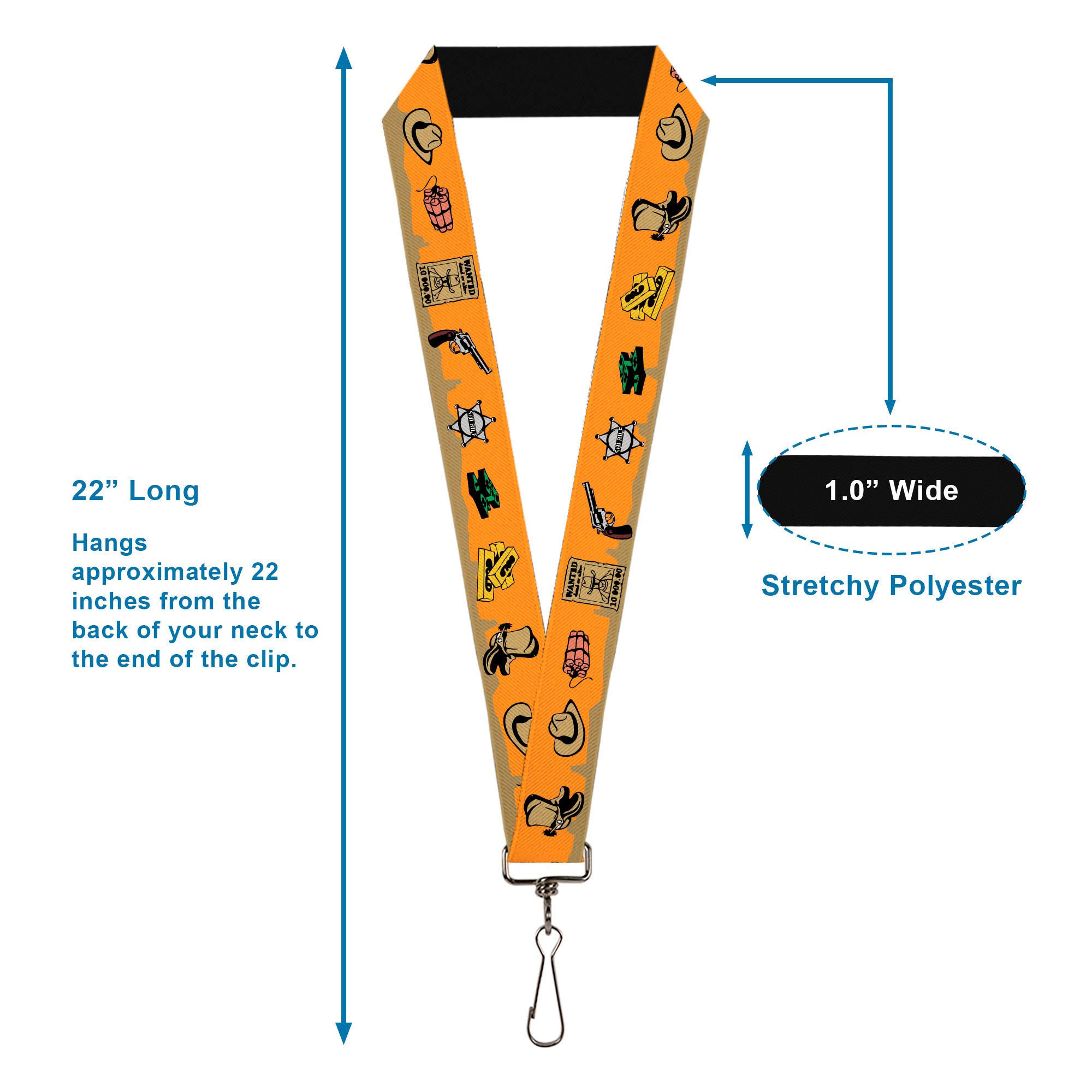 Lanyard - 1.0" - Old Western Multi Color Lanyards Buckle-Down