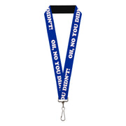 Lanyard - 1.0" - OH, NO YOU DIDN'T!!! Navy Purple White Lanyards Buckle-Down