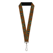 Lanyard - 1.0" - Owls Brown Pastel Lanyards Buckle-Down