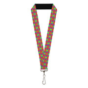 Lanyard - 1.0" - Ogee Lime Blue Fuchsia Orange Lanyards Buckle-Down