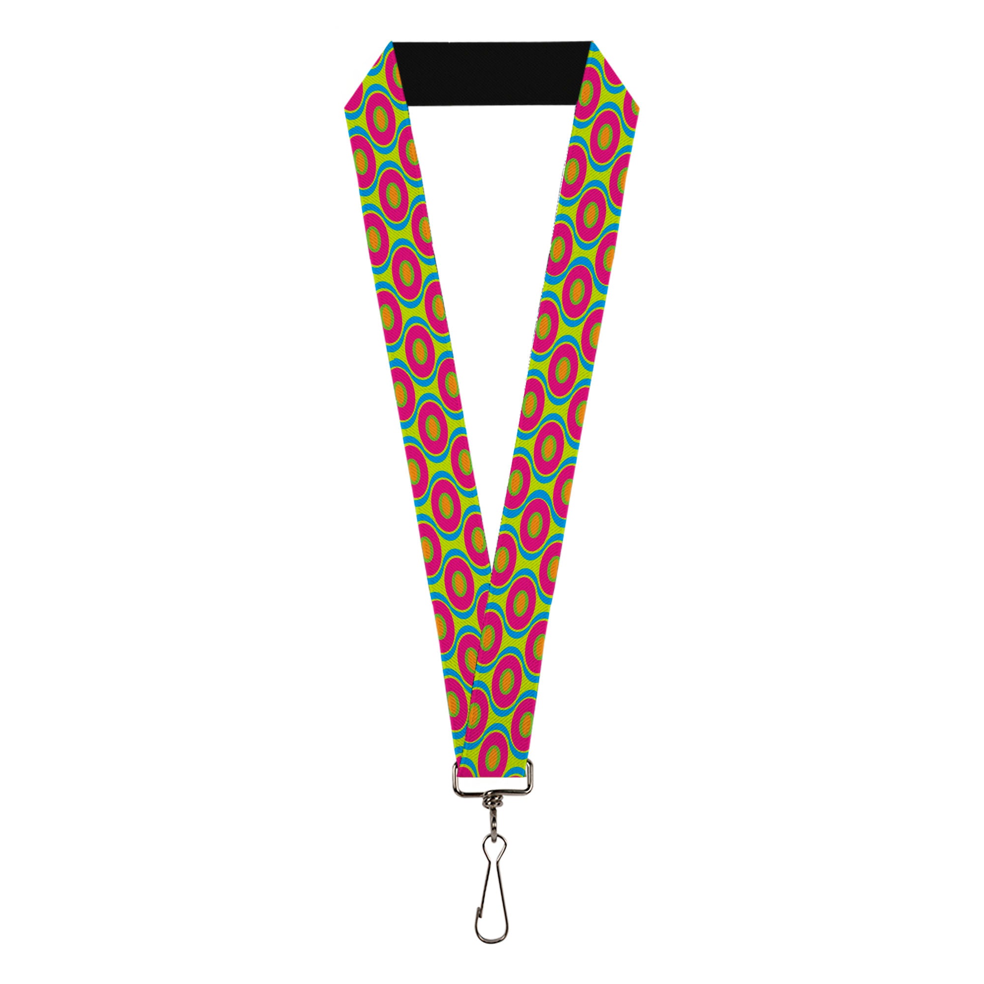 Lanyard - 1.0" - Ogee Lime Blue Fuchsia Orange Lanyards Buckle-Down