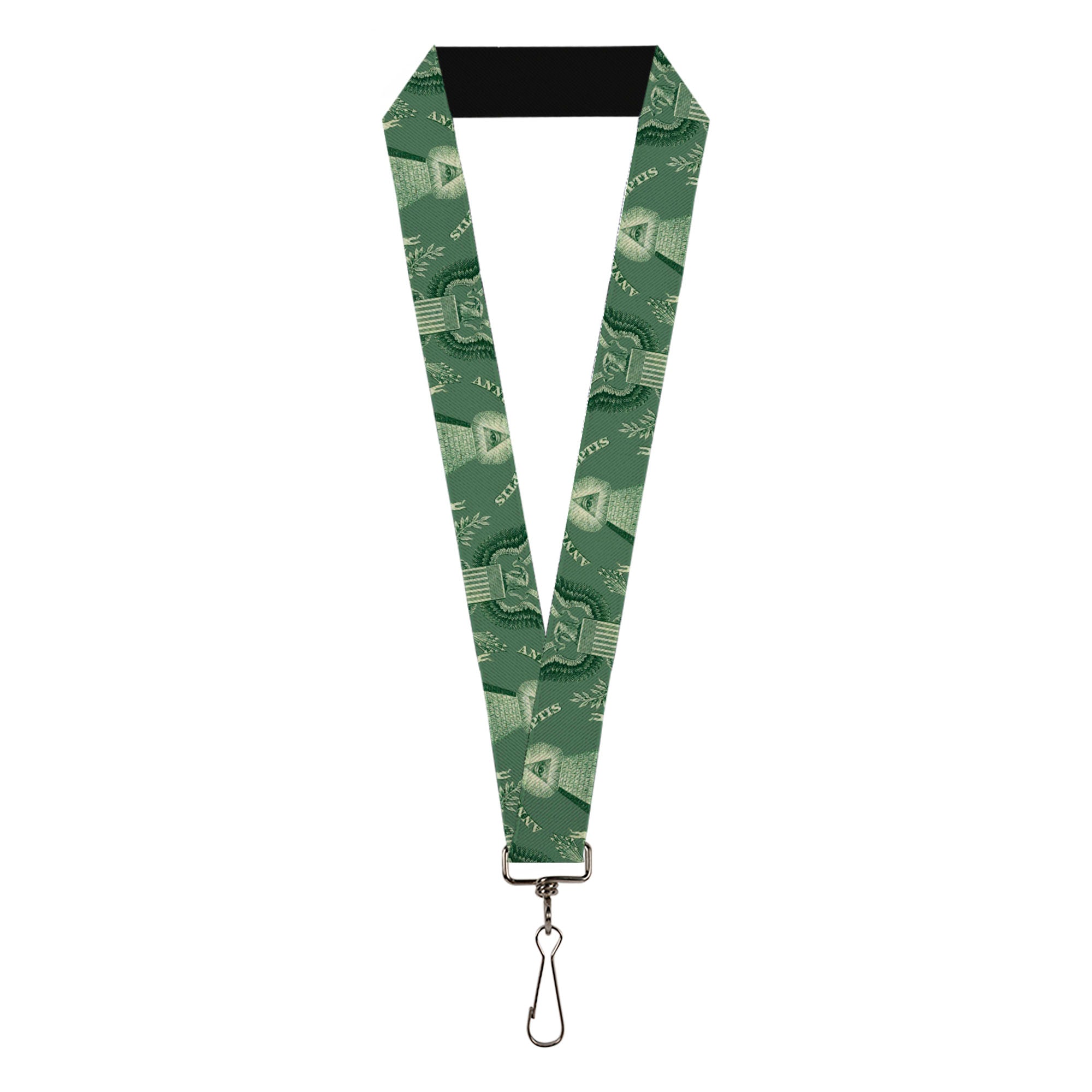Lanyard - 1.0" - One Dollar Bill Pyramid Bald Eagle Lanyards Buckle-Down