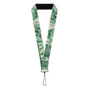 Lanyard - 1.0" - One Dollar Bill Eye of Providence Bald Eagle CLOSE-UP Lanyards Buckle-Down