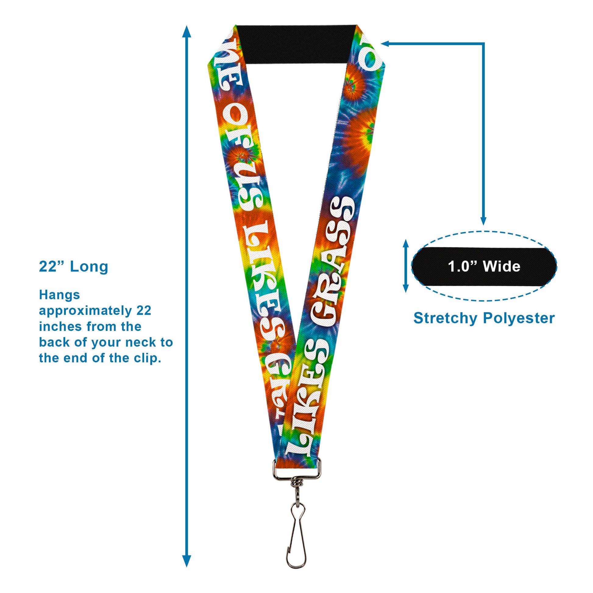 Buckle-Down Lanyard - ONE OF US LIKES GRASS/Tie Dye Multi Color/White Lanyards Buckle-Down