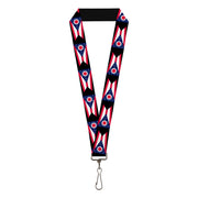 Lanyard - 1.0" - Ohio Flag Repeat Black Lanyards Buckle-Down