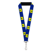 Lanyard - 1.0" - Oregon State Silhouette Marijuana Leaf Blue Yellow Green Lanyards Buckle-Down
