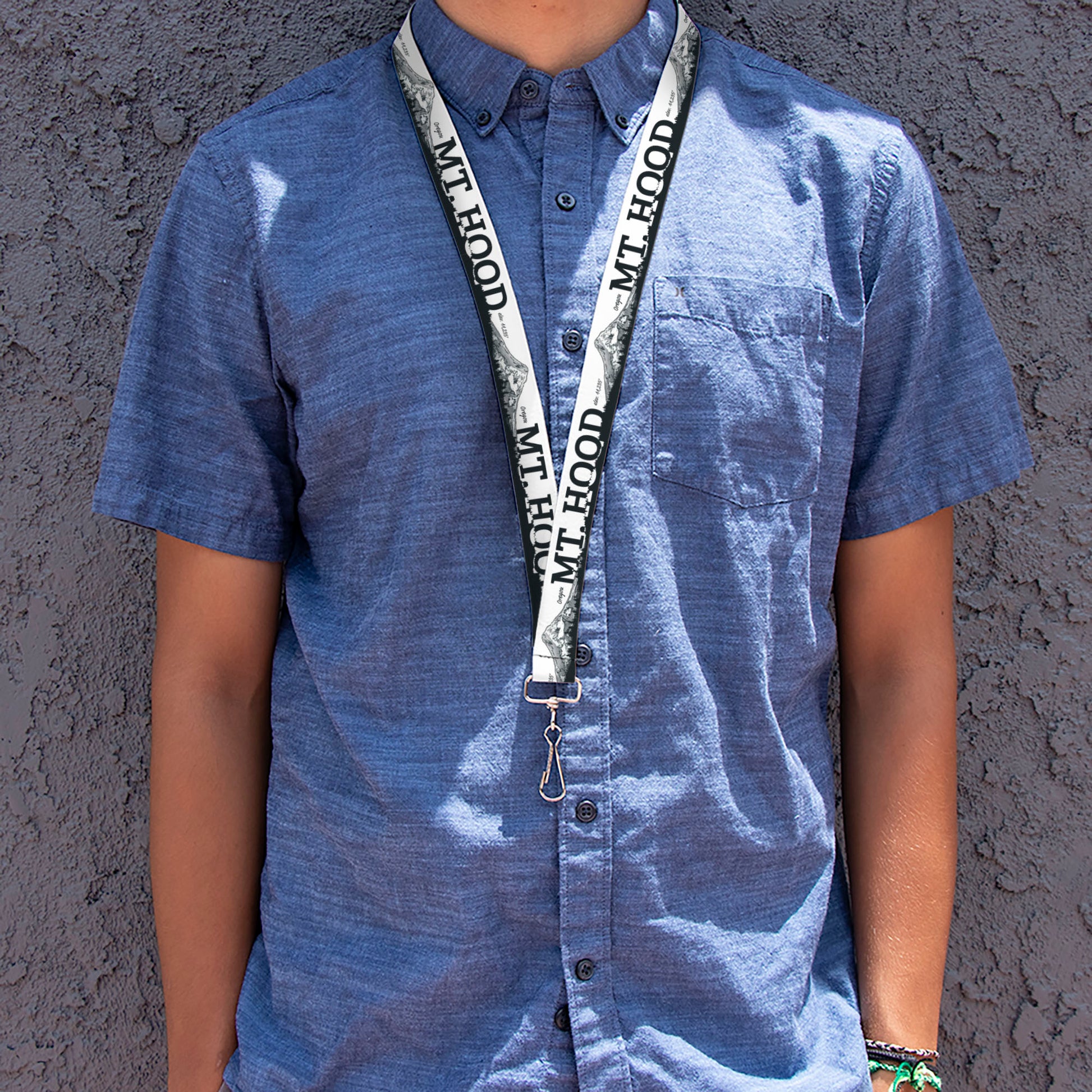 Lanyard - 1.0" - Orgeon MT HOOD Scenery White Grays Lanyards Buckle-Down