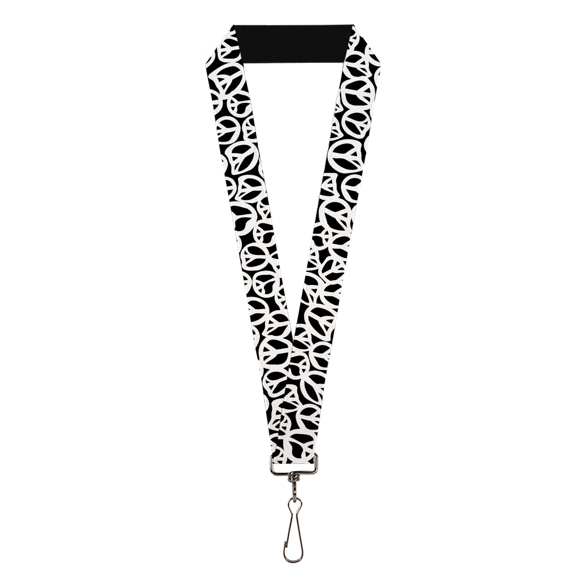 Lanyard - 1.0" - Peace Black White Lanyards Buckle-Down