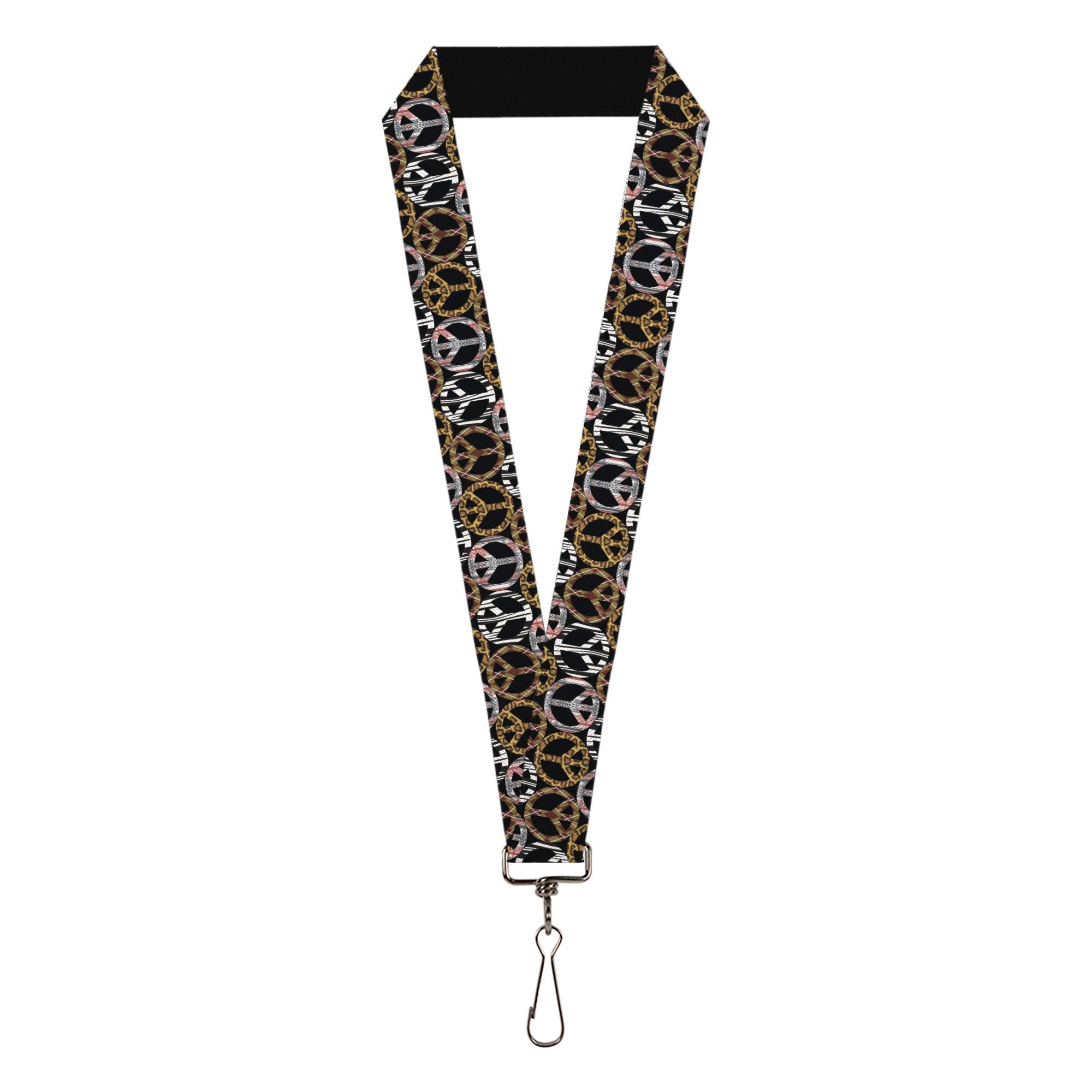 Lanyard - 1.0" - Peace Black Animal Prints Lanyards Buckle-Down