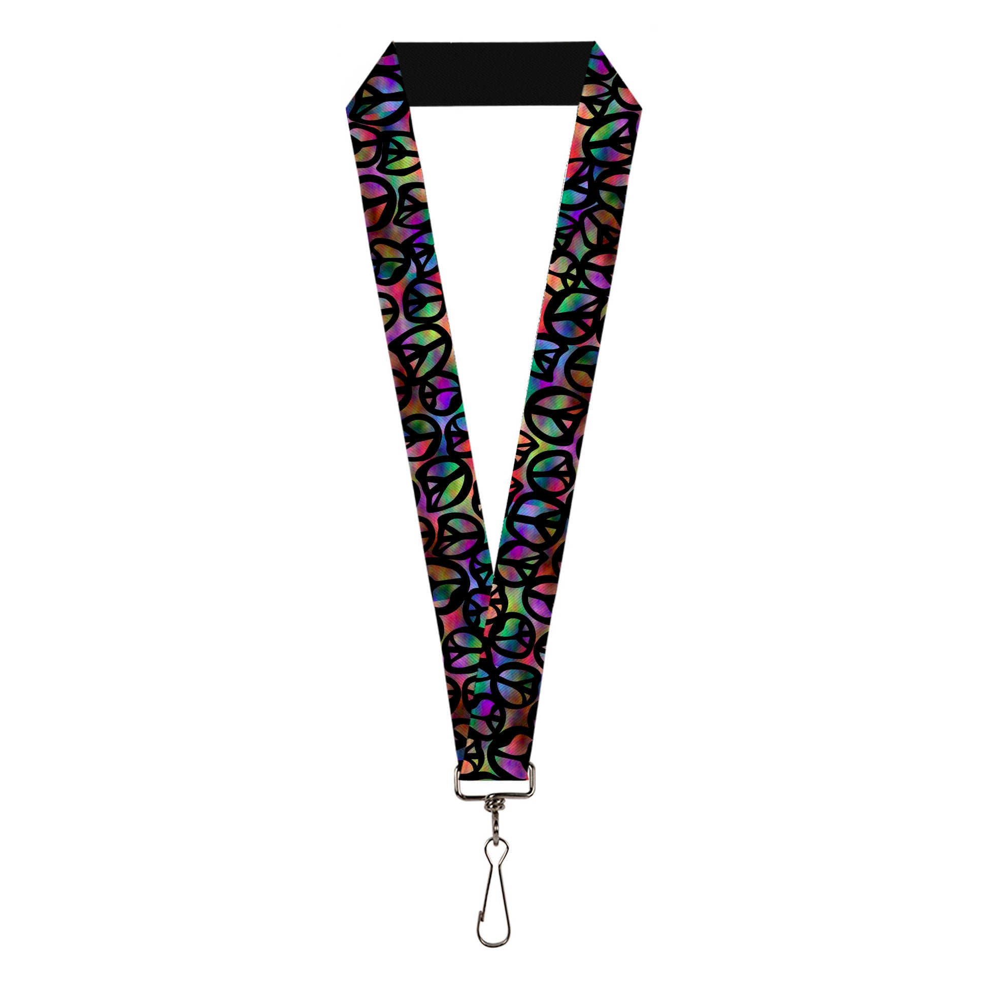 Buckle Down Lanyard - 1.0" - Staggered Sugar Skulls CLOSE-UP Black Multi Color Hot Sale | Bags