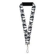 Lanyard - 1.0" - Peace Dots White Black Lanyards Buckle-Down