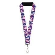 Lanyard - 1.0" - Peace Mixed White Blue Pink Lanyards Buckle-Down