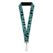 Lanyard - 1.0" - Peace Sketch Black Baby Blue Lanyards Buckle-Down
