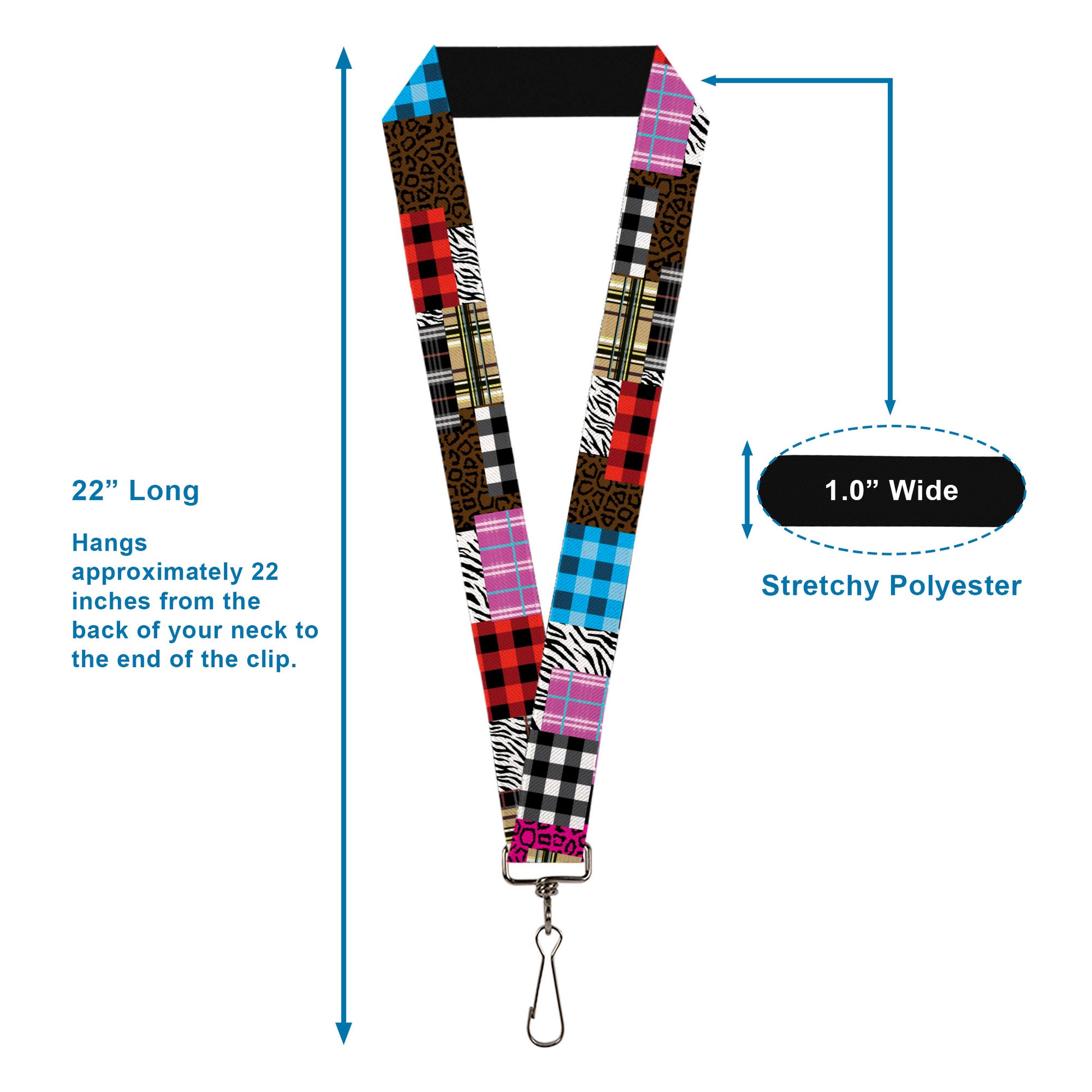 Lanyard - 1.0" - Plaid & Animal Skins Lanyards Buckle-Down