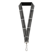 Lanyard - 1.0" - Plaid Gray Black White Lanyards Buckle-Down