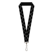 Lanyard - 1.0" - Plaid X Black Gray Lanyards Buckle-Down