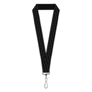 Lanyard - 1.0" - Pinstripes Black Gray Lanyards Buckle-Down