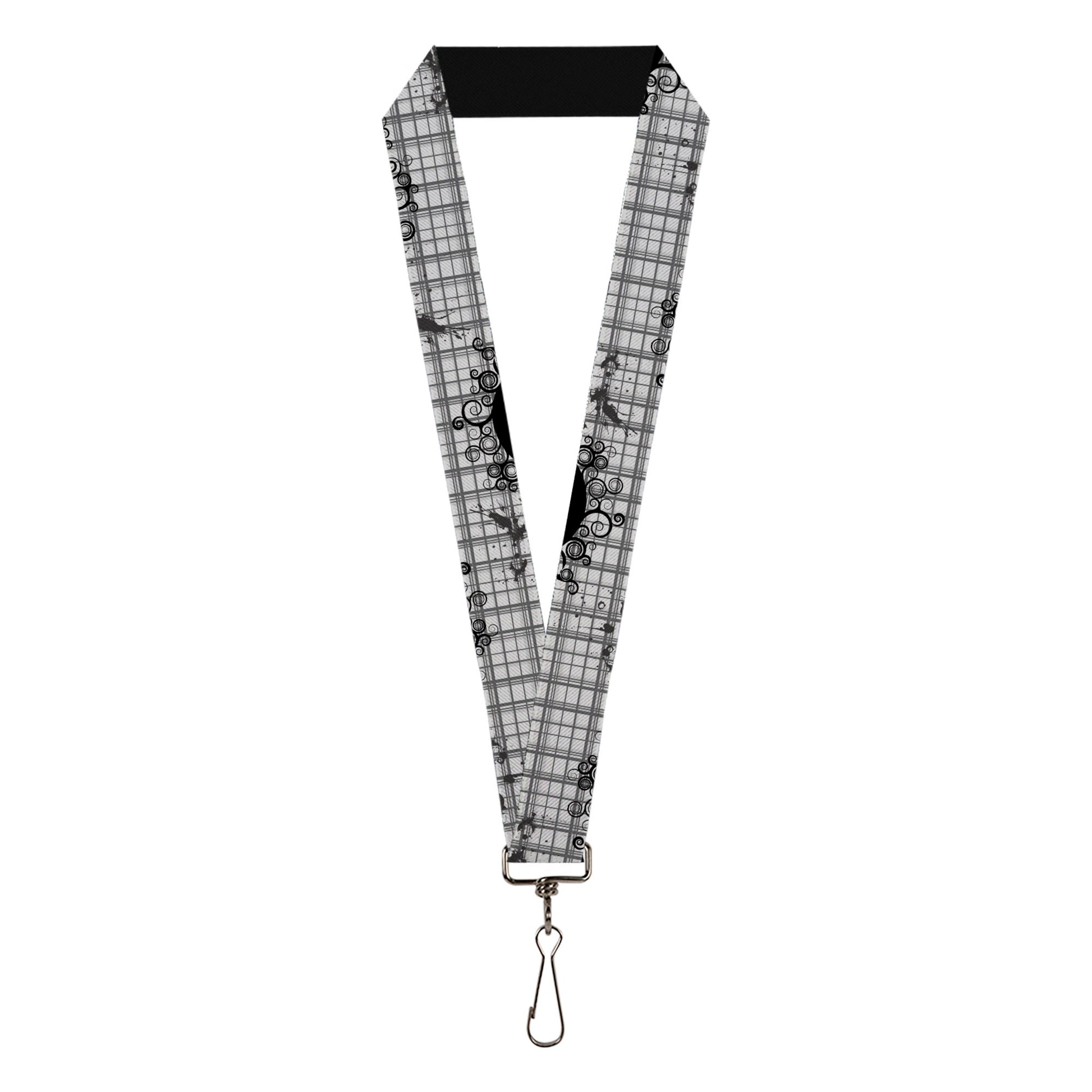 buckle down Lanyard - 1.0" - Plaid Curls Gray