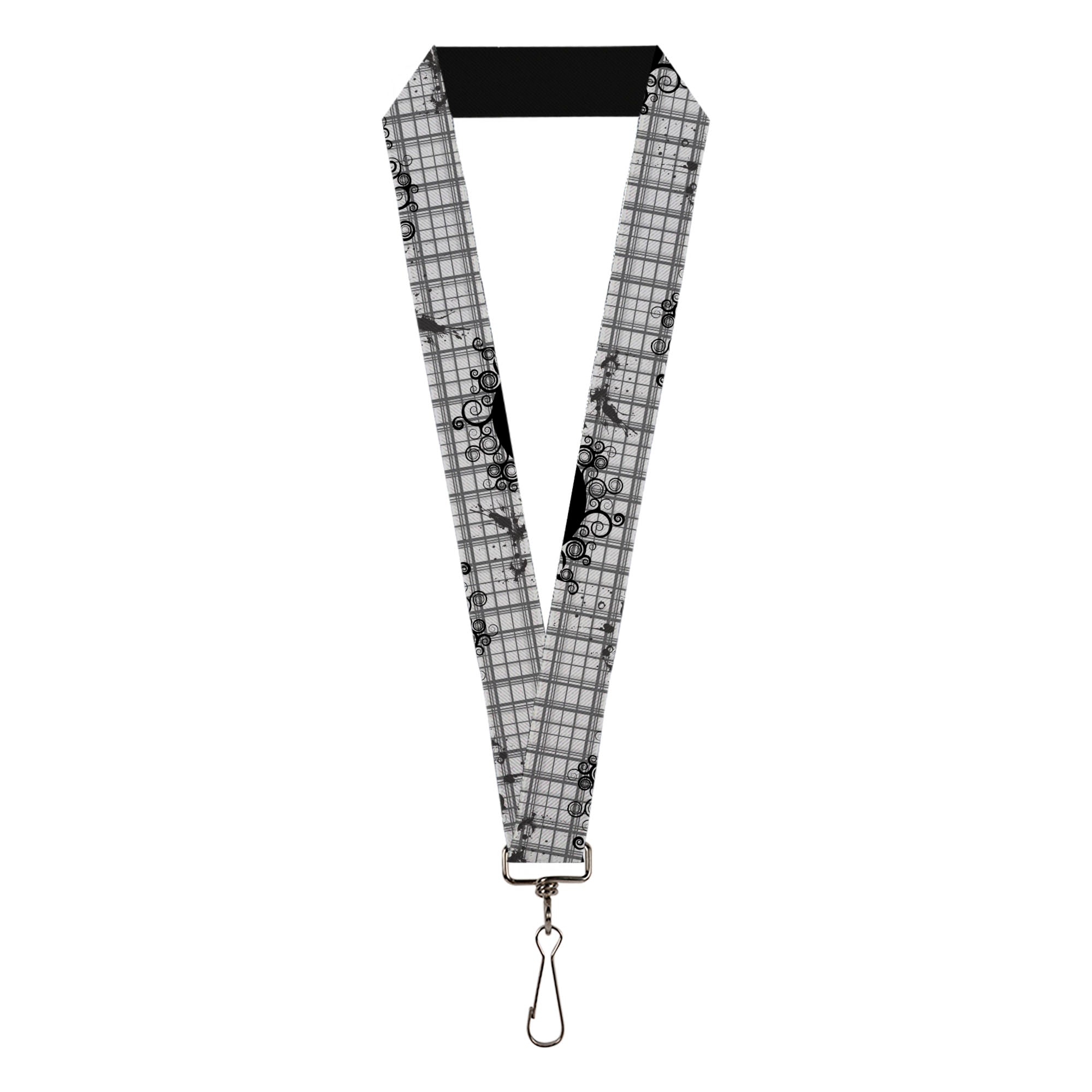 Lanyard - 1.0" - Plaid Curls Gray Lanyards Buckle-Down