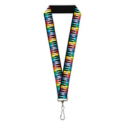 Lanyard - 1.0" - Piano Keys Rainbow Lanyards Buckle-Down