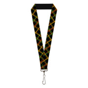 Lanyard - 1.0" - Plaid X Rasta Lanyards Buckle-Down