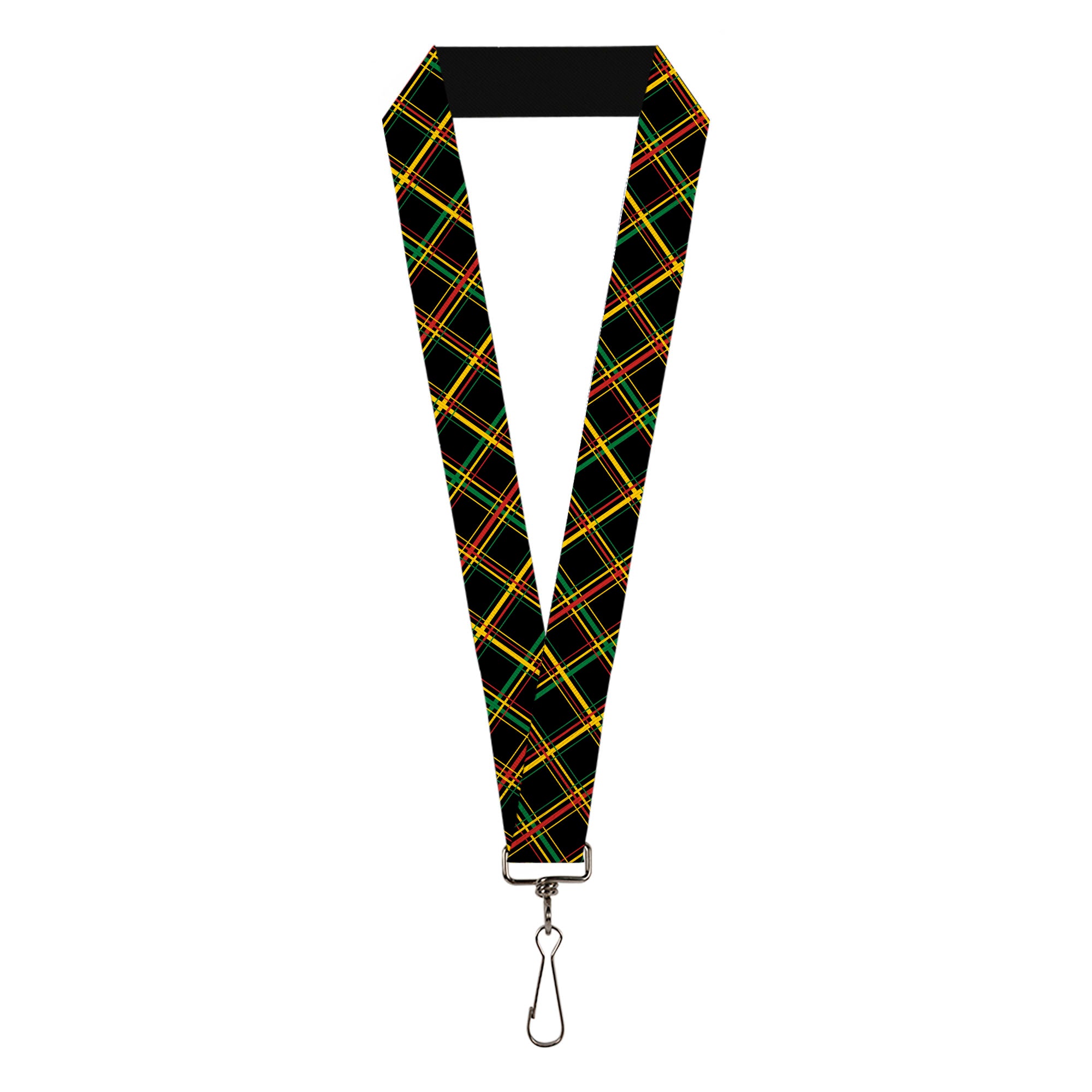 Lanyard - 1.0" - Plaid X Rasta Lanyards Buckle-Down