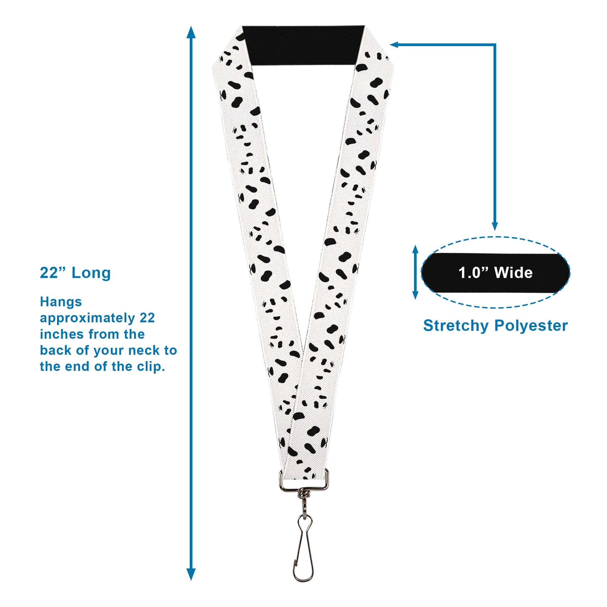 Lanyard - 1.0" - Panda Bear Spots Lanyards Buckle-Down
