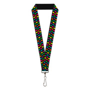 Lanyard - 1.0" - Paw Print Black Multi Color Lanyards Buckle-Down