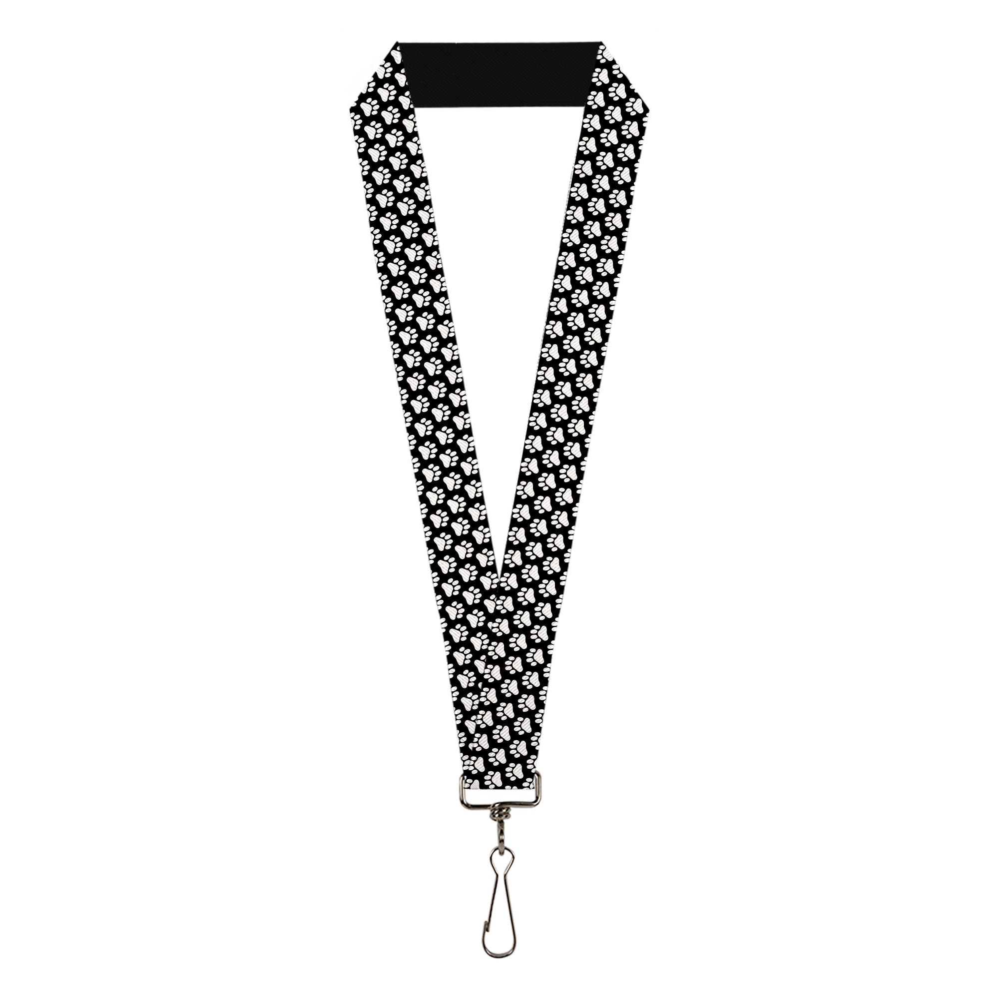 Lanyard - 1.0" - Paw Print Black White Lanyards Buckle-Down
